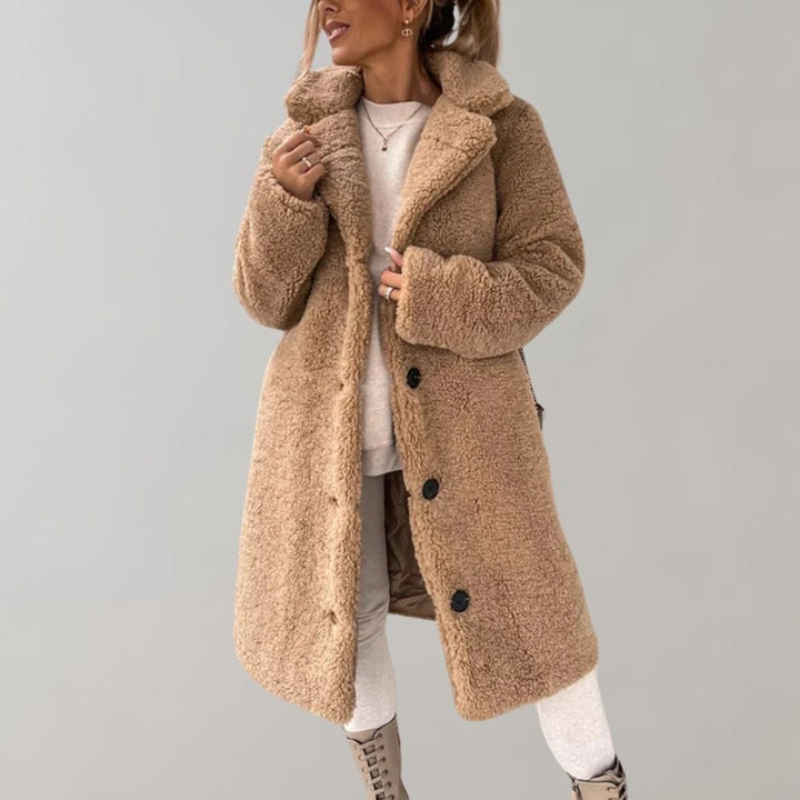Gustava | Langer Wintermantel aus Fleece mit Isolierung
