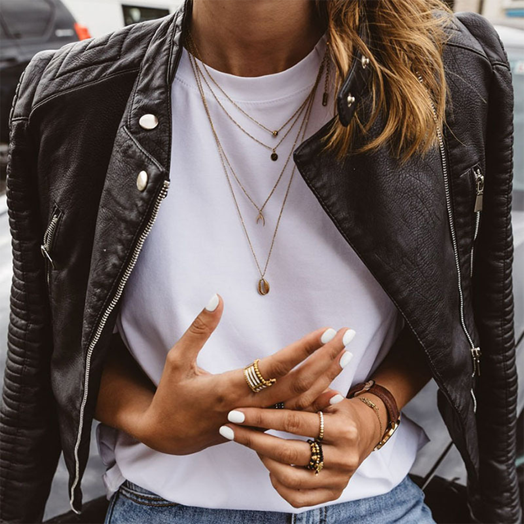 Heidemarie | Jacke aus echtem Leder mit Ziernähten