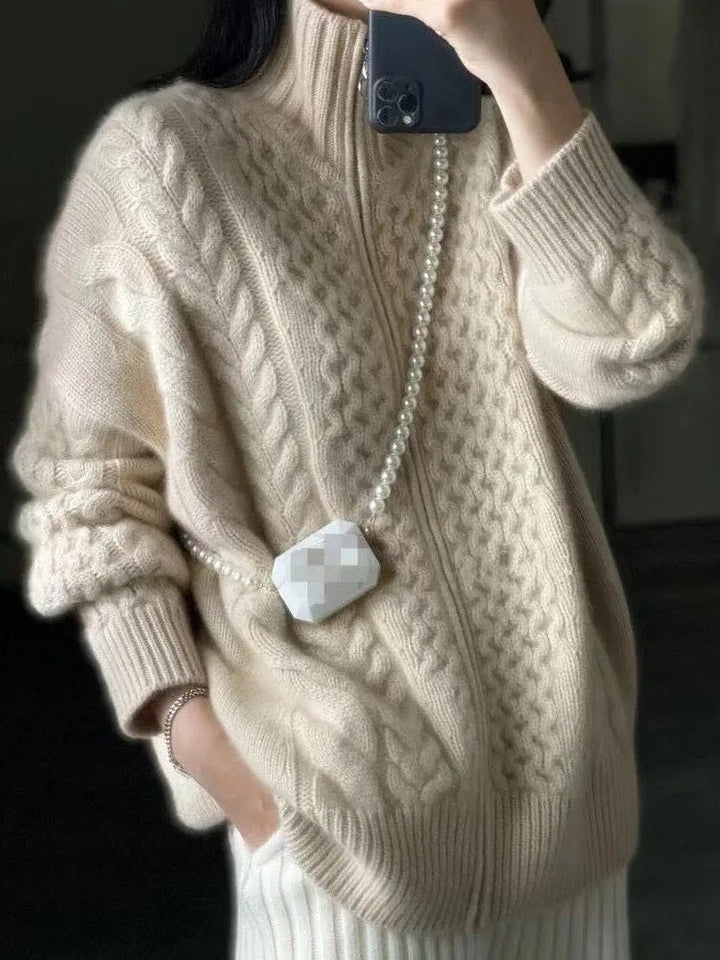 Anna-Marie | Zopfstrick-Pullover mit wärmender Isolierung