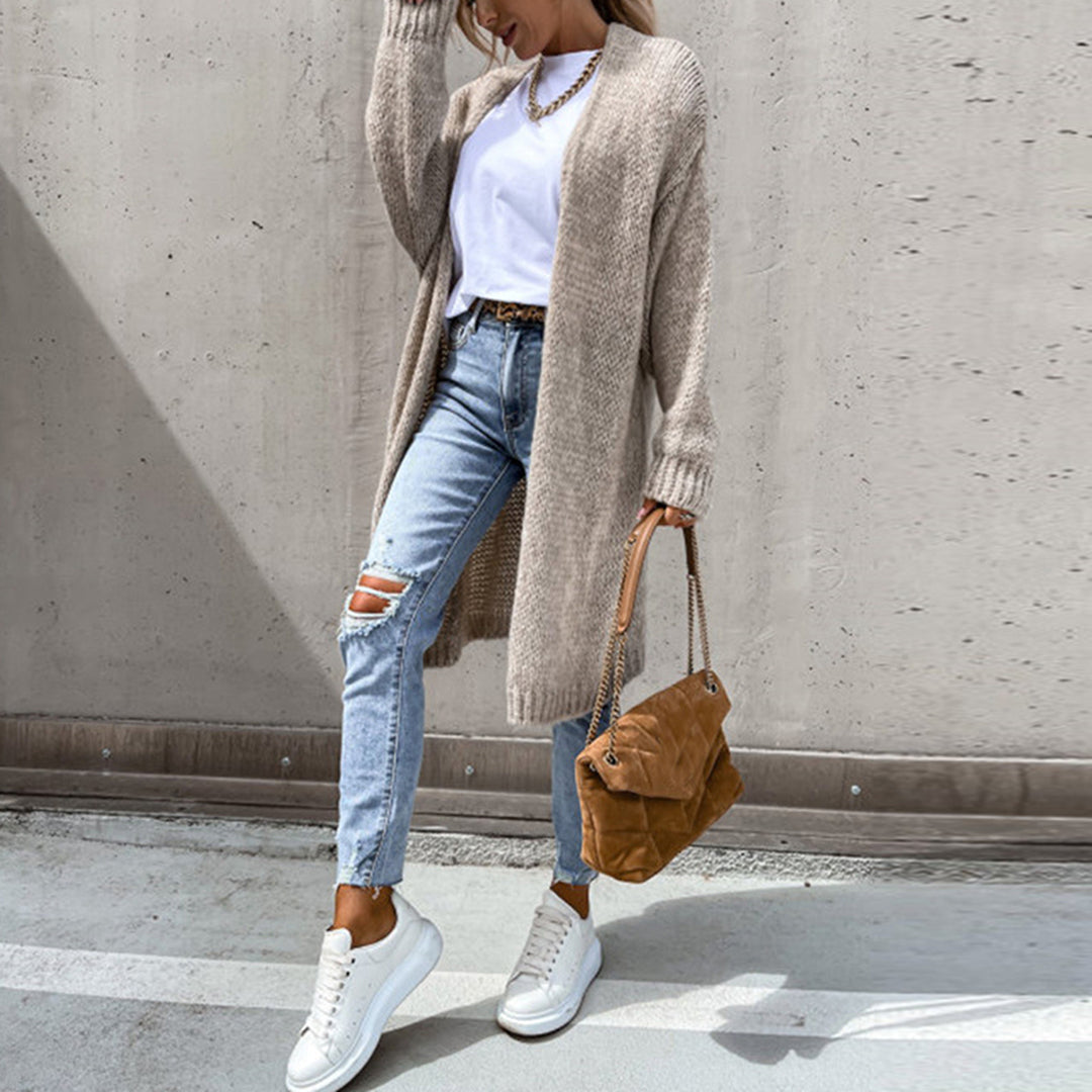 Grete-Gard | Lange Strickjacke mit offener Front