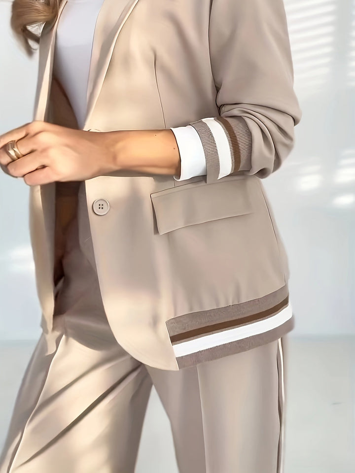 Hildegunde | Blazer-Hosen-Set mit Rippstruktur und weiter Passform