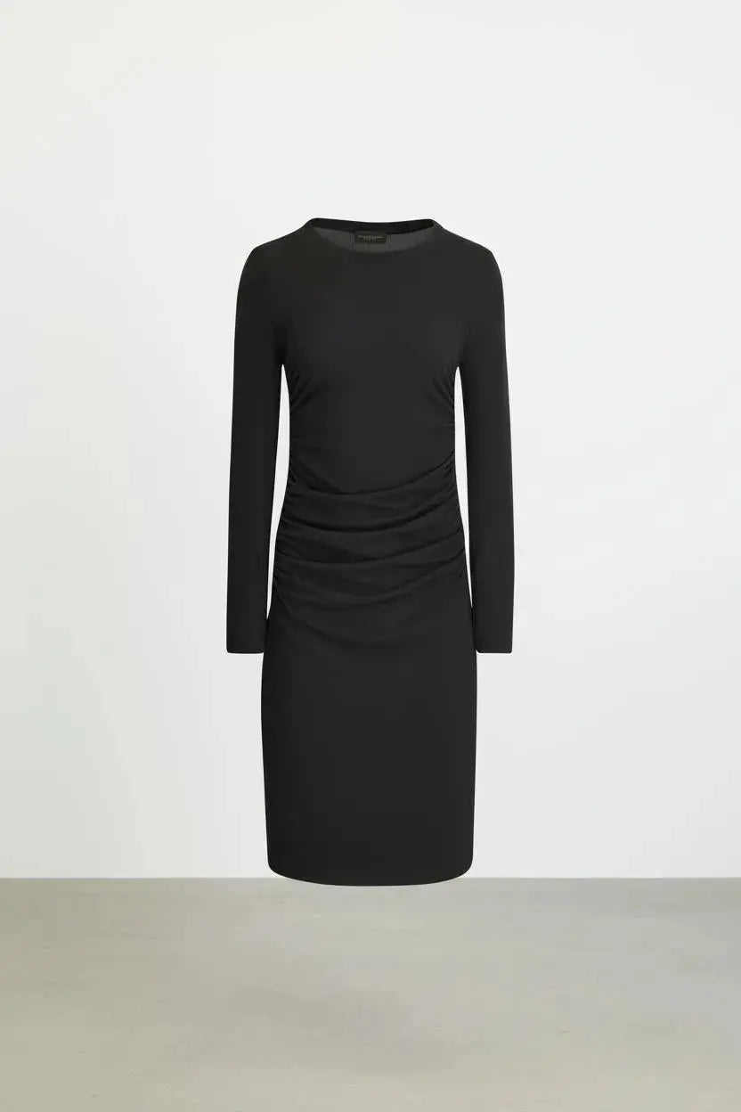 Bertholde | Bodycon-Kleid aus Stretch-Baumwolle mit seitlicher Raffung