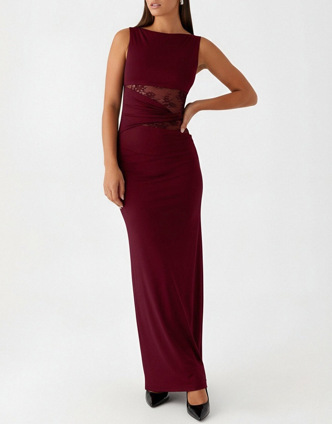 Ilse-Line | Abendkleid mit Spitzenausschnitten