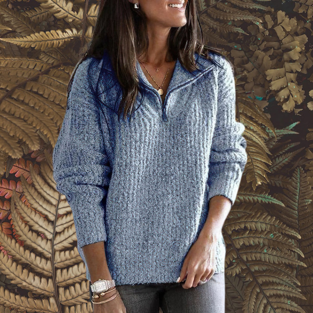 Adelheid | Strickpullover mit halbem Reißverschluss