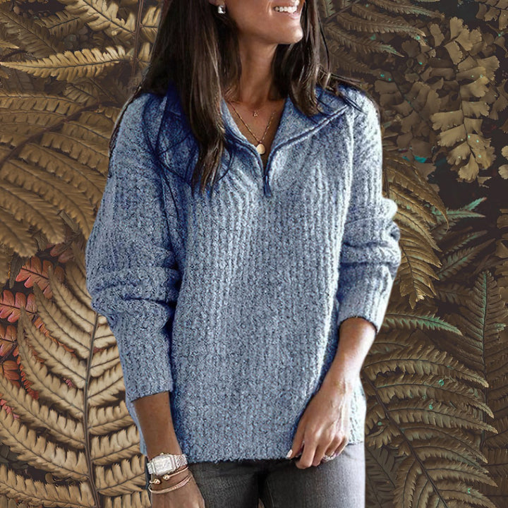 Adelheid | Strickpullover mit halbem Reißverschluss