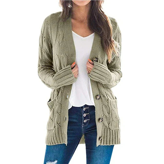 Rupertina | Strickjacke mit Zopfmuster und Taschen