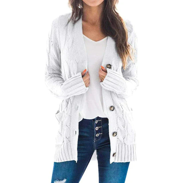 Rupertina | Strickjacke mit Zopfmuster und Taschen