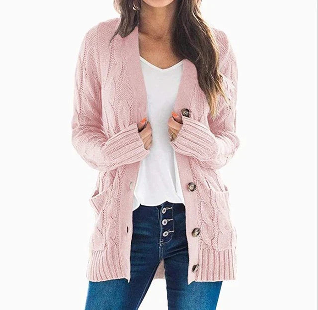 Rupertina | Strickjacke mit Zopfmuster und Taschen