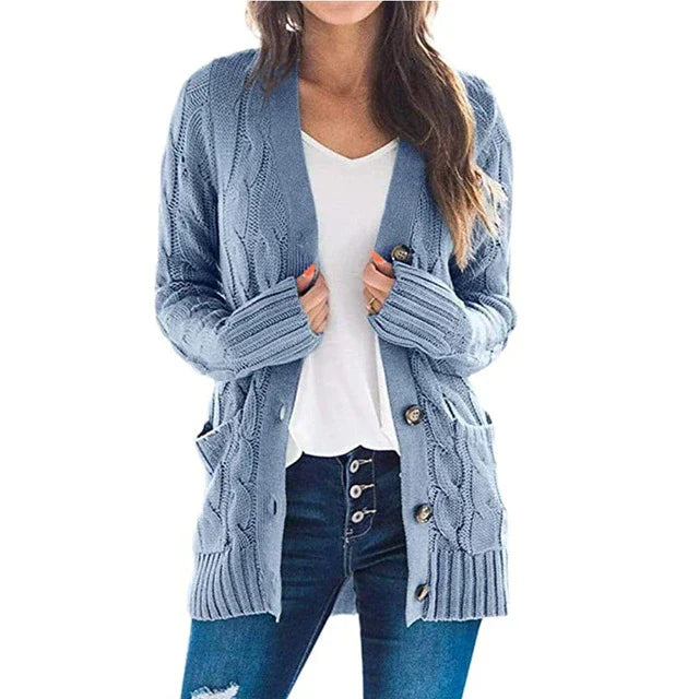 Rupertina | Strickjacke mit Zopfmuster und Taschen