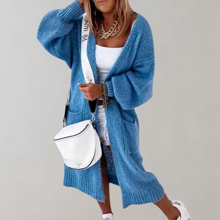 Sibylle | Offene Strickjacke mit Taschen und entspannter Passform