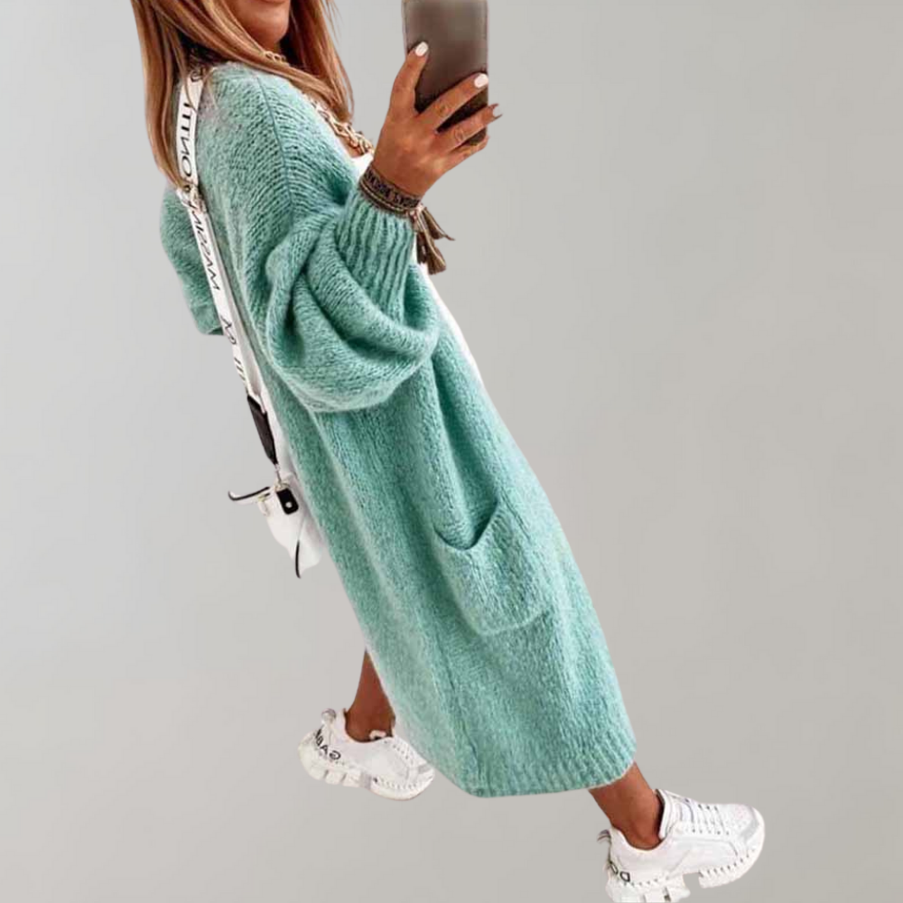 Sibylle | Offene Strickjacke mit Taschen und entspannter Passform