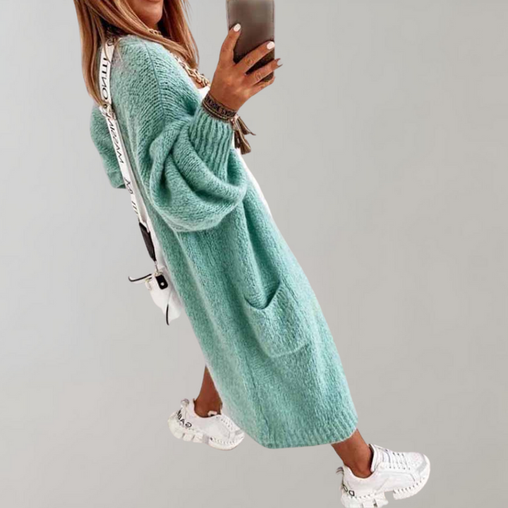 Sibylle | Offene Strickjacke mit Taschen und entspannter Passform