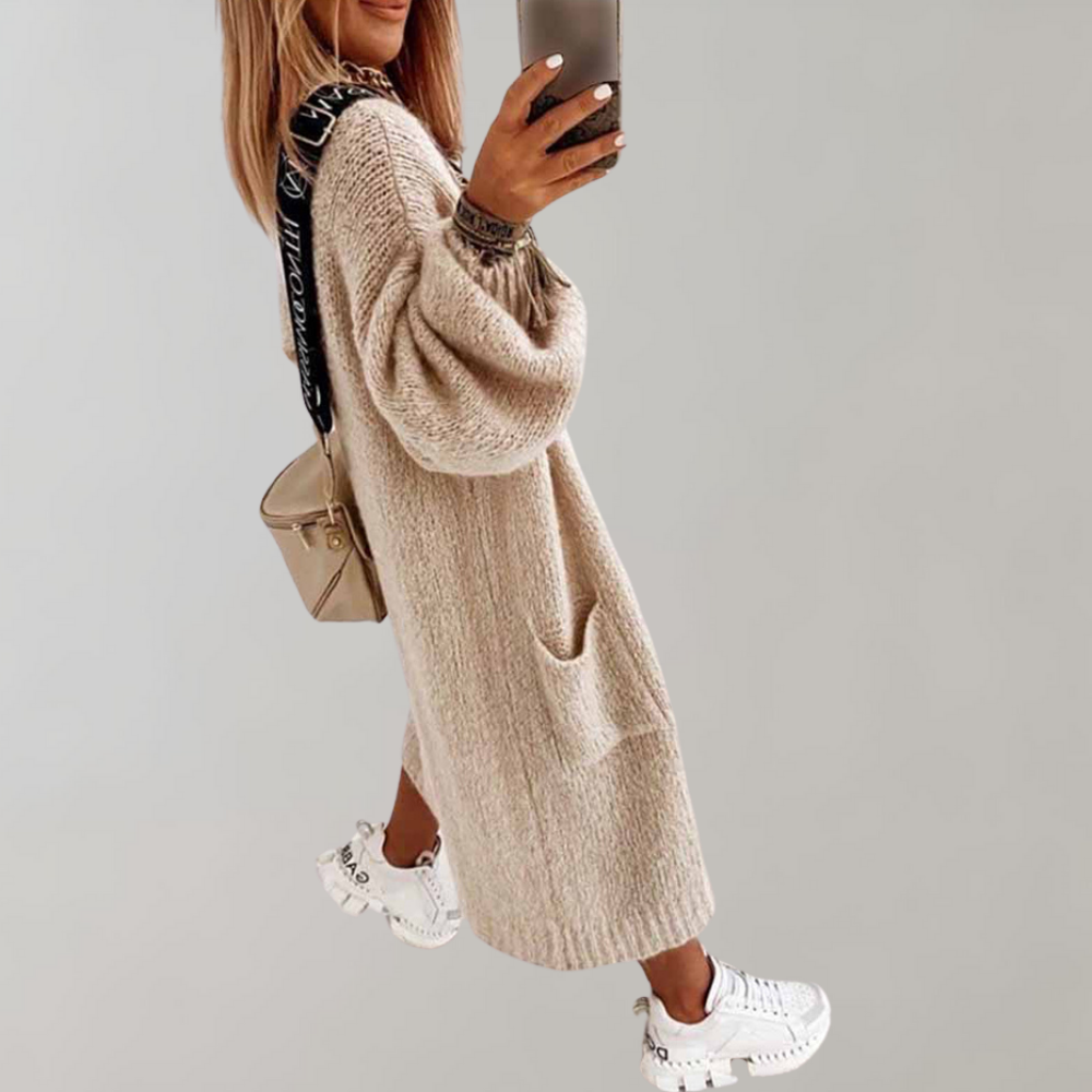 Sibylle | Offene Strickjacke mit Taschen und entspannter Passform