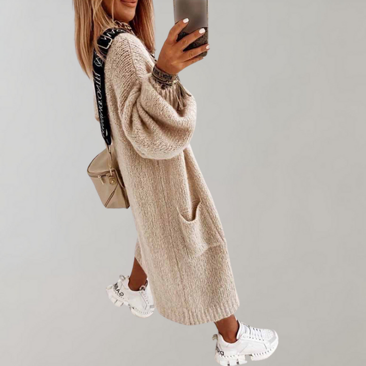 Sibylle | Offene Strickjacke mit Taschen und entspannter Passform