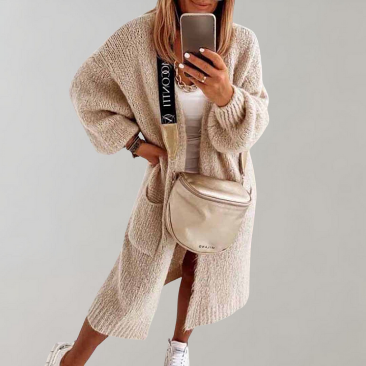 Sibylle | Offene Strickjacke mit Taschen und entspannter Passform