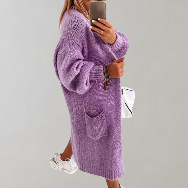 Sibylle | Offene Strickjacke mit Taschen und entspannter Passform