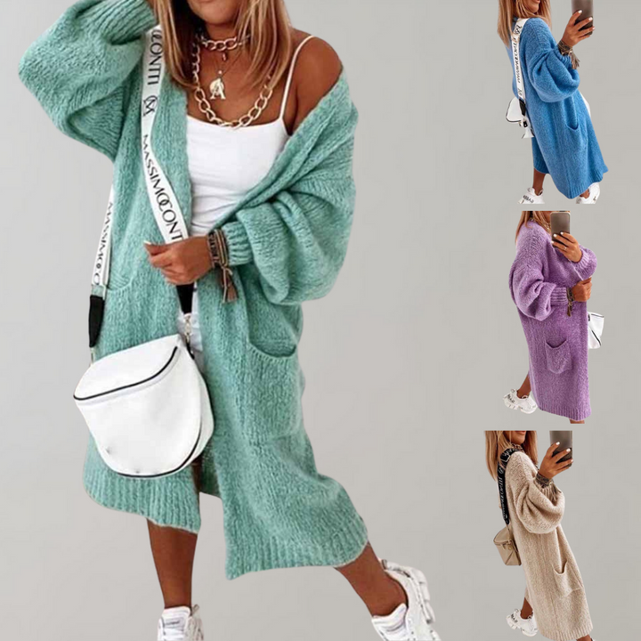 Sibylle | Offene Strickjacke mit Taschen und entspannter Passform