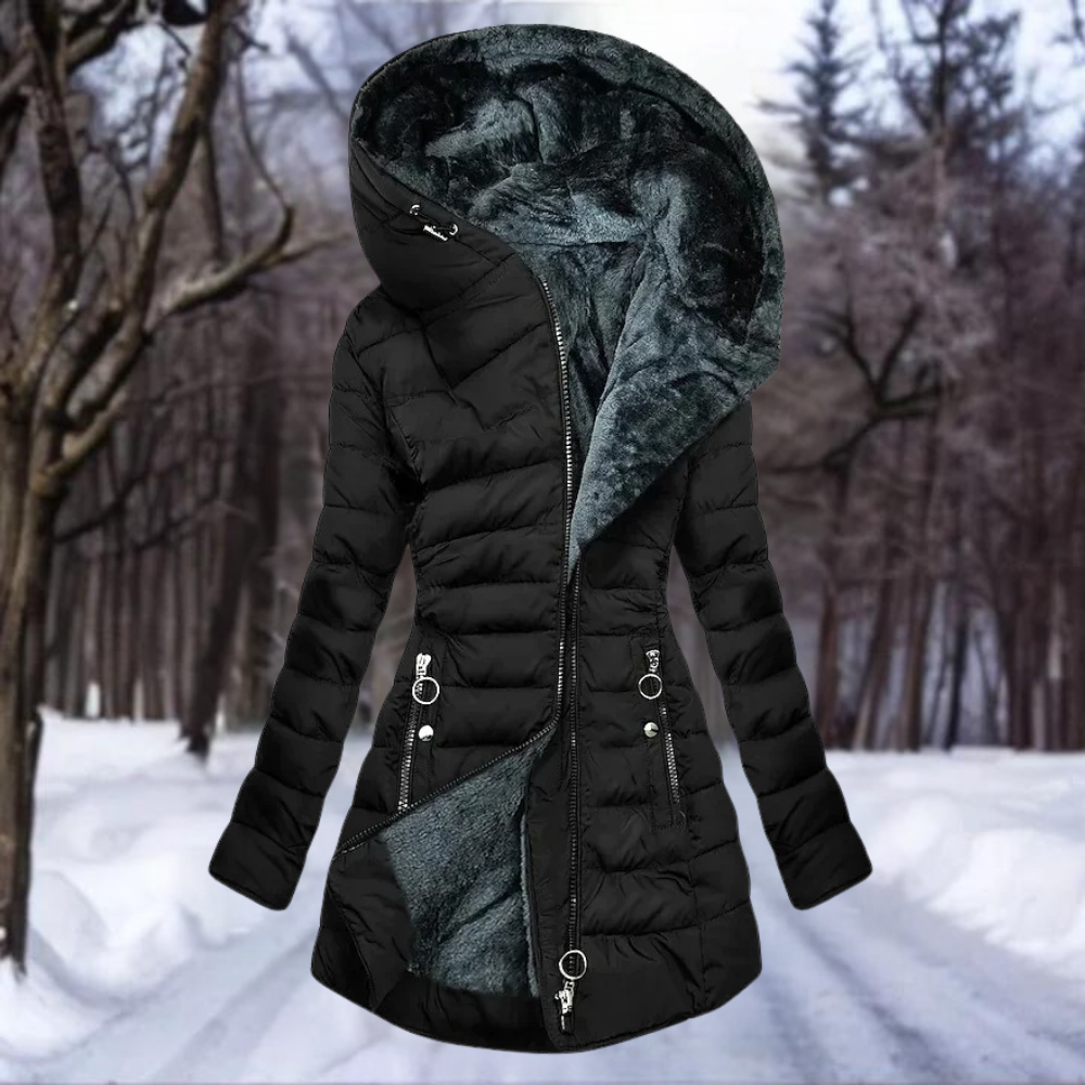 Lena-Luise | Gesteppte Winterjacke mit Plüschkapuze