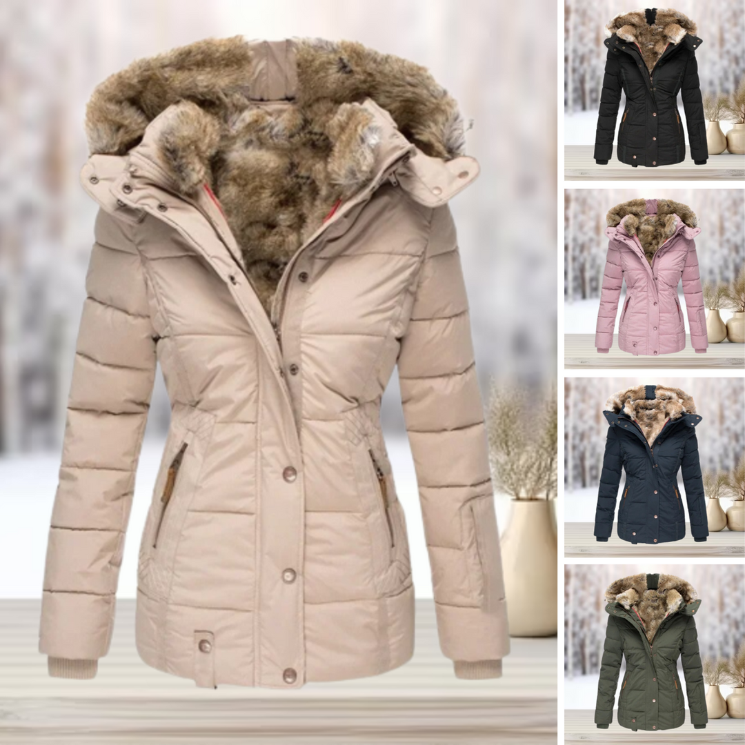 Berta-Minna | Winterjacke mit Knopf- und Reißverschluss und warmem Futter