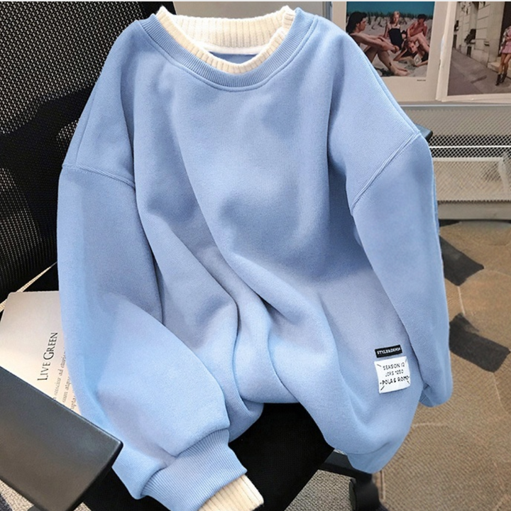 Eva-Lene | Lässiger Baumwollpullover mit Rundhalsausschnitt