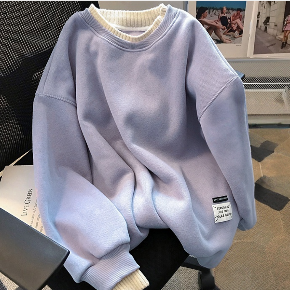 Eva-Lene | Lässiger Baumwollpullover mit Rundhalsausschnitt