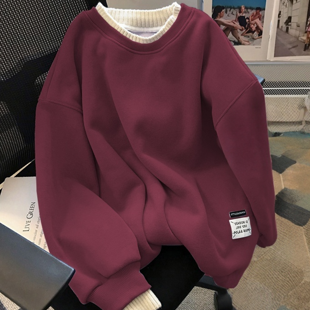 Eva-Lene | Lässiger Baumwollpullover mit Rundhalsausschnitt