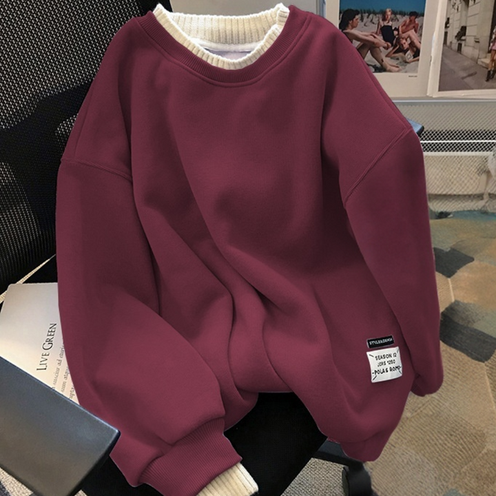 Eva-Lene | Lässiger Baumwollpullover mit Rundhalsausschnitt