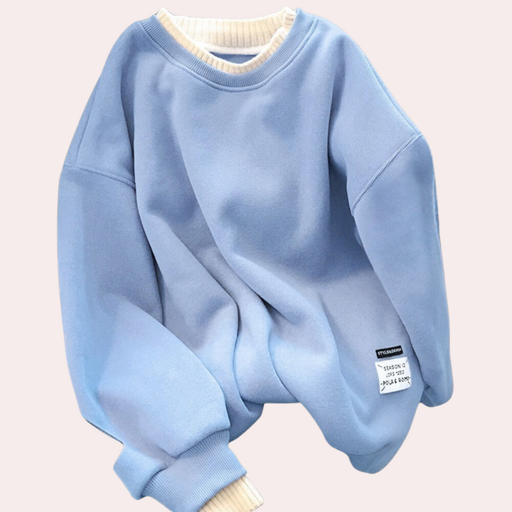 Eva-Lene | Lässiger Baumwollpullover mit Rundhalsausschnitt