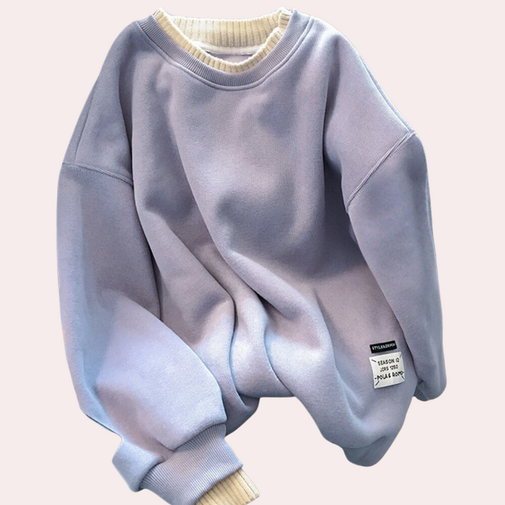 Eva-Lene | Lässiger Baumwollpullover mit Rundhalsausschnitt