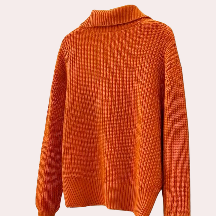 Klara-Hilde | Strickjacke mit Kragen und Knopfleiste