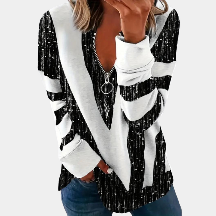 Simone | Glitzernder Pailletten-Pullover mit V-Ausschnitt