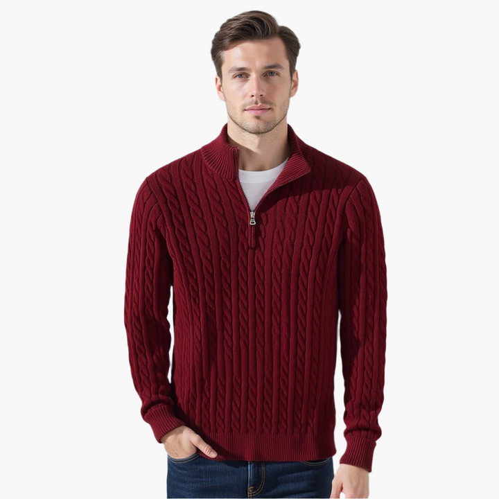 Lukas | Klassischer Strickpullover mit Half-Zip