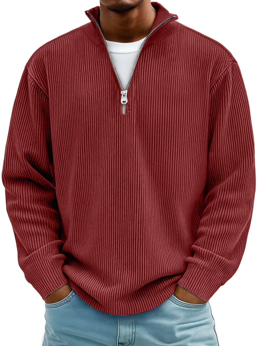 Konrad | Stilvoller Pullover mit Halbreißverschluss