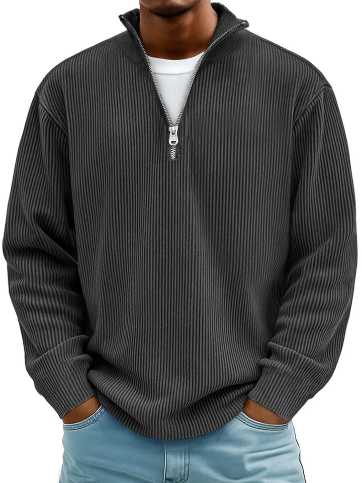 Konrad | Stilvoller Pullover mit Halbreißverschluss