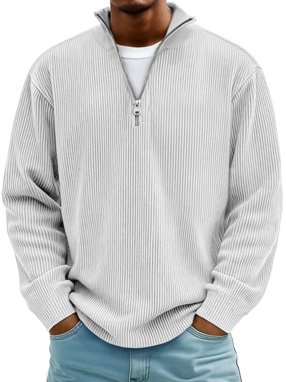Konrad | Stilvoller Pullover mit Halbreißverschluss