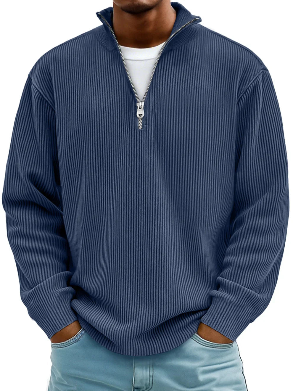 Konrad | Stilvoller Pullover mit Halbreißverschluss