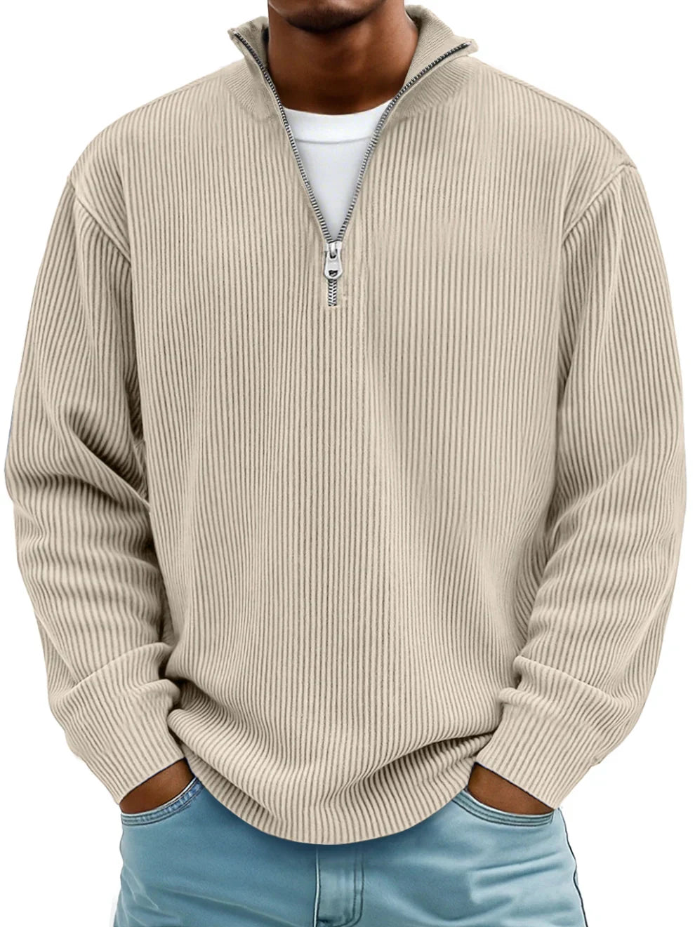 Konrad | Stilvoller Pullover mit Halbreißverschluss
