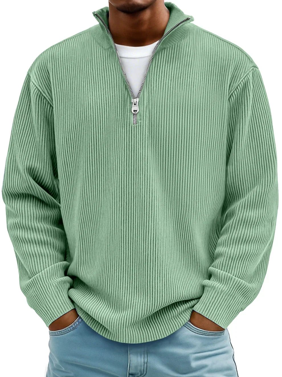 Konrad | Stilvoller Pullover mit Halbreißverschluss