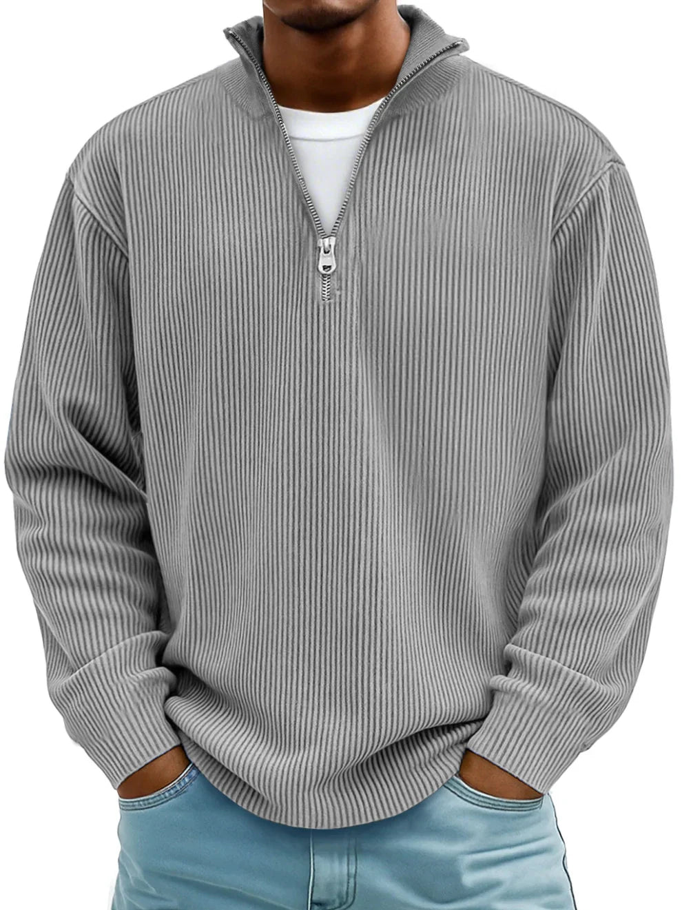 Konrad | Stilvoller Pullover mit Halbreißverschluss