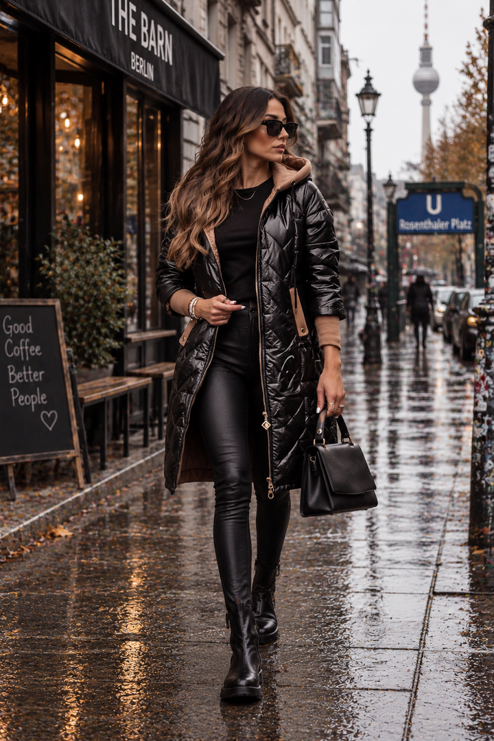 Hanne-Rose | Gesteppte Winterjacke mit Kapuze