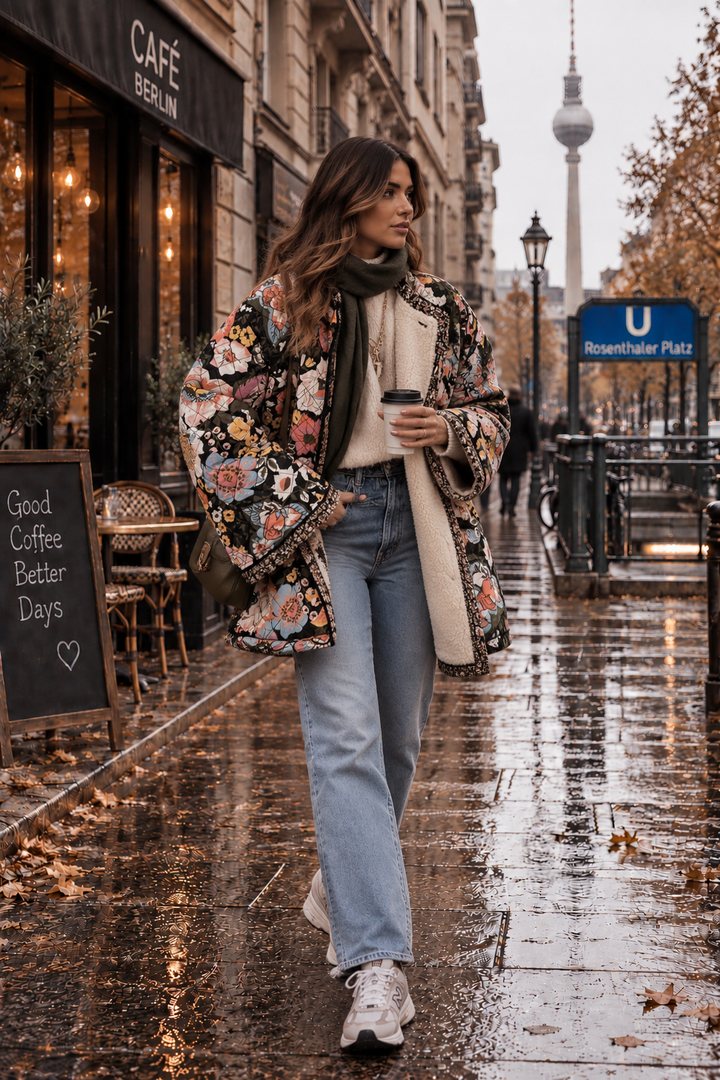 Thekla | Elegante Jacke mit Blumenmuster