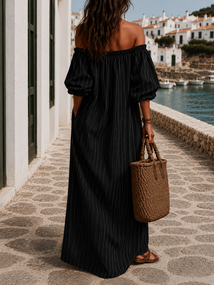 Malin | Luftiges Maxikleid mit langen Ärmeln