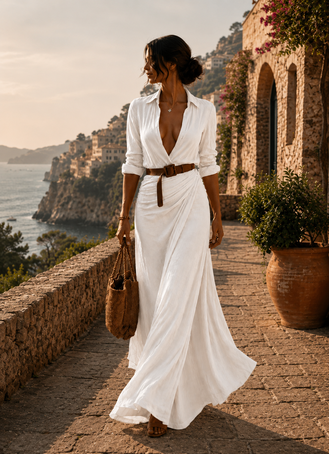 Mathilda | Drapiertes Kleid mit Gürtel