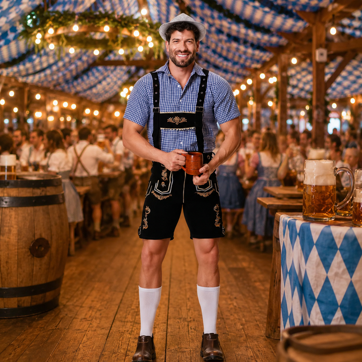 Ludwig | Herren Trachten-Set mit Lederhosen & Karo-Hemd