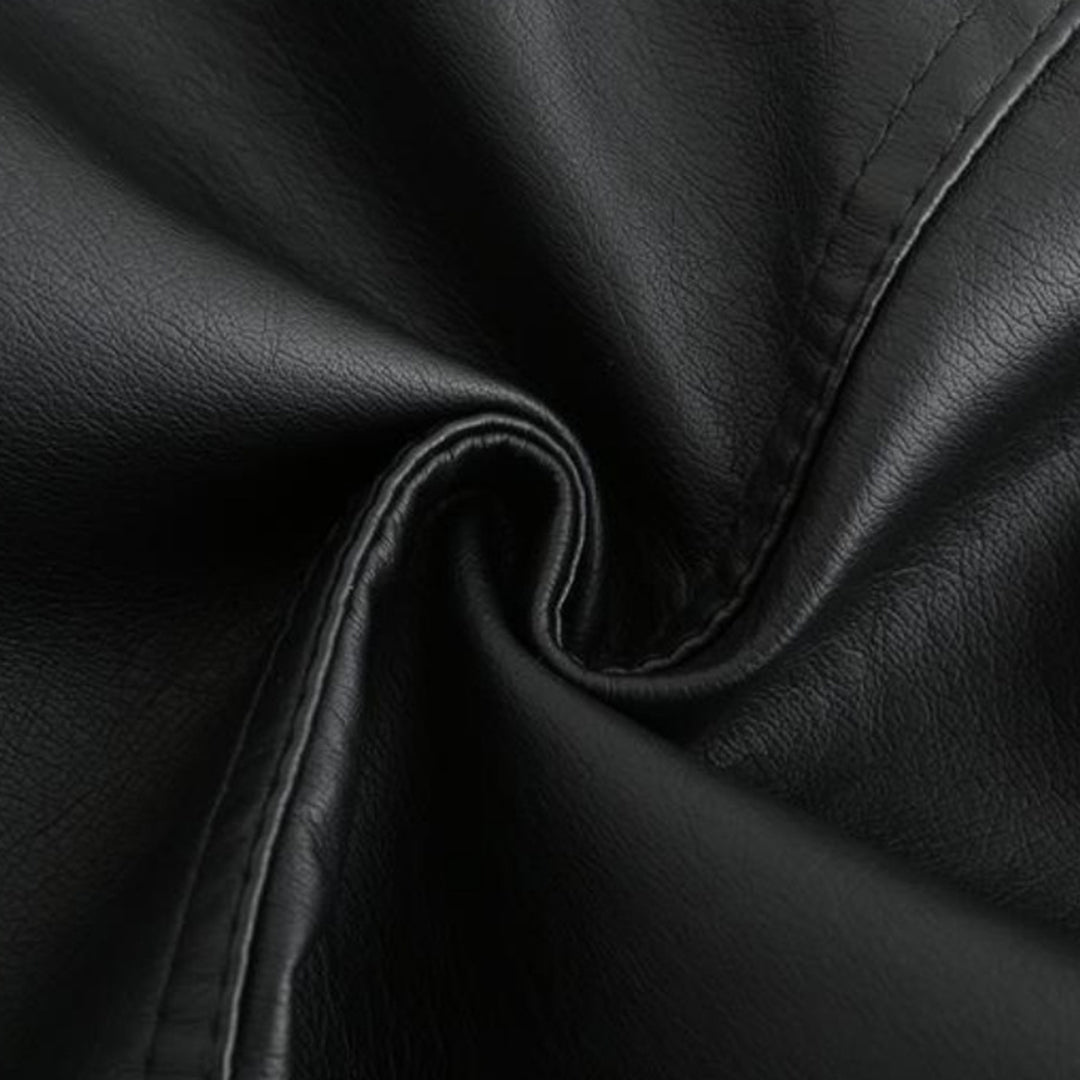 Eva-Berta | Übergangsjacke aus Leder mit Stehkragen und schlankem Schnitt