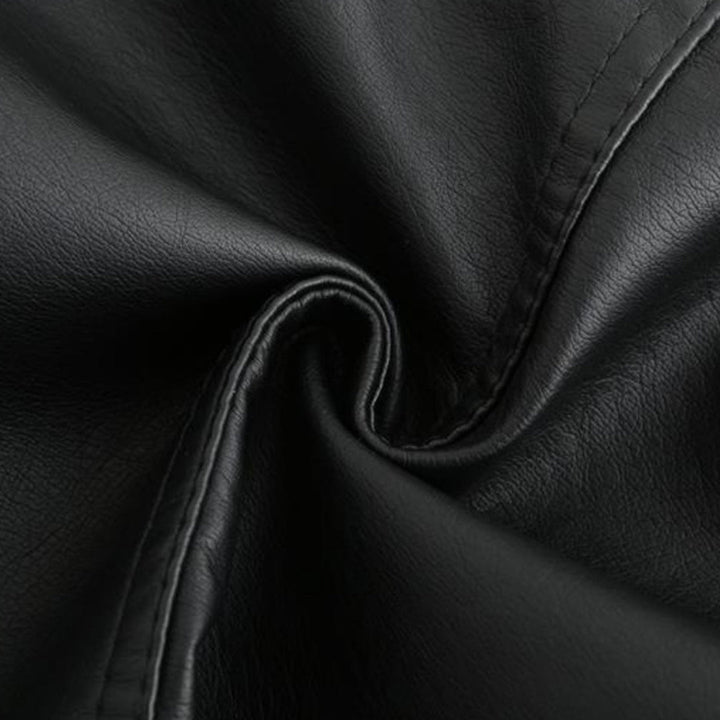 Eva-Berta | Übergangsjacke aus Leder mit Stehkragen und schlankem Schnitt