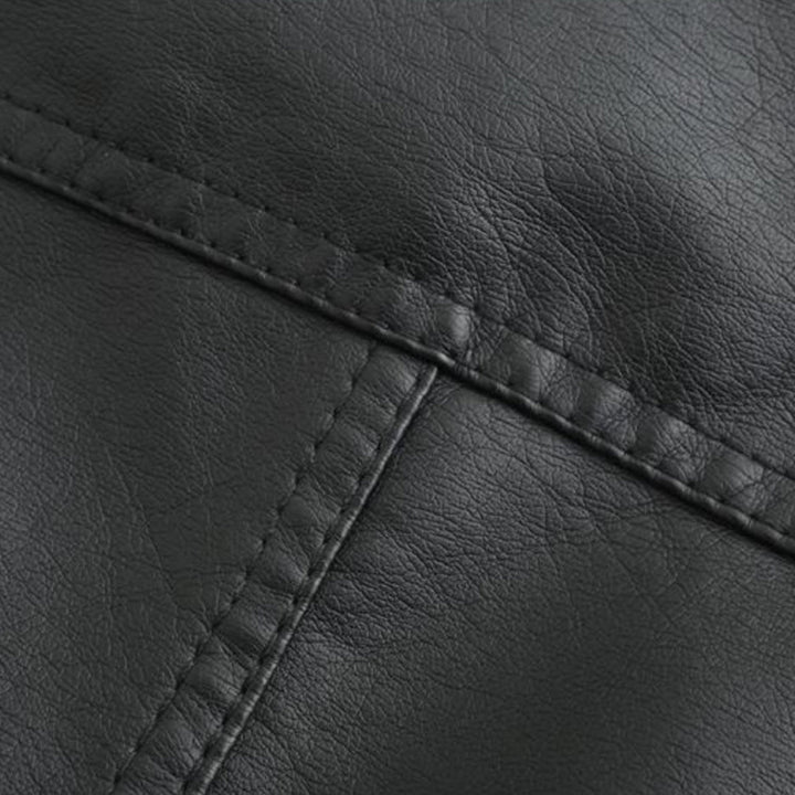 Eva-Berta | Übergangsjacke aus Leder mit Stehkragen und schlankem Schnitt