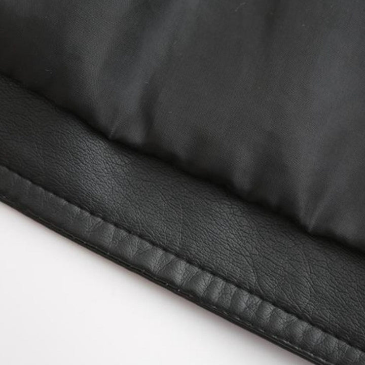 Eva-Berta | Übergangsjacke aus Leder mit Stehkragen und schlankem Schnitt