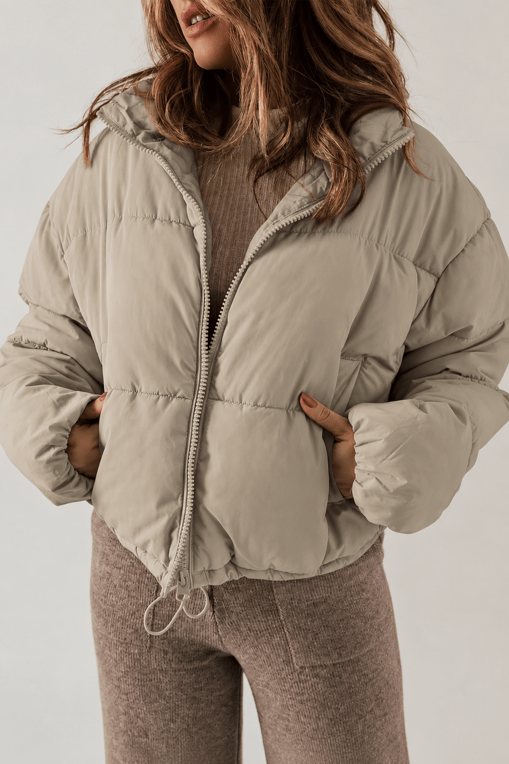 Hadumod | Gesteppte Cropped-Jacke mit Stehkragen