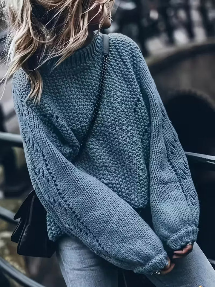 Klara-Marie | Strickpullover mit geometrischem Muster und Rundhalsausschnitt